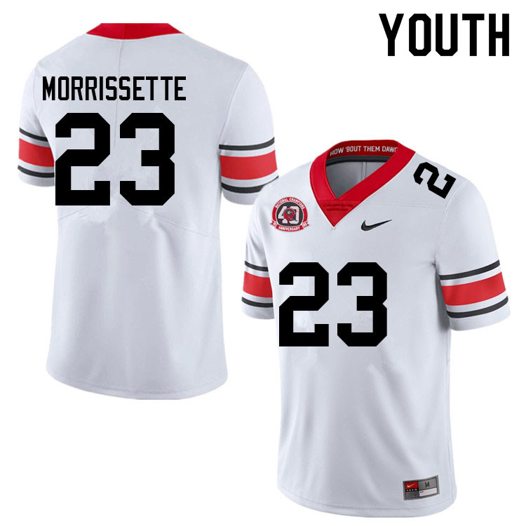 Youth #23 De'Nylon Morrissette Georgia Bulldogs College Football Jerseys Sale-40th Anniversary